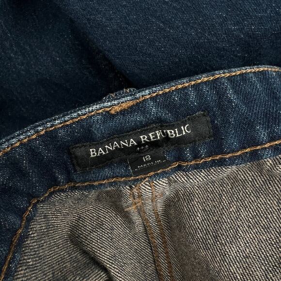 Banana Republic Flared Dark Wash Denim Maxi Skirt Size 18 - Picture 4 of 6